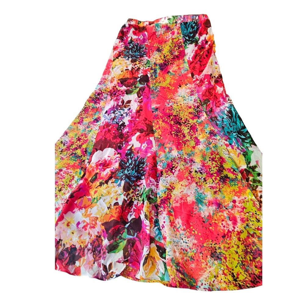 Beige by ECI Maxi Skirt Floral Print Colorful Flowing Bohemian Size Larhe - Picture 3 of 7
